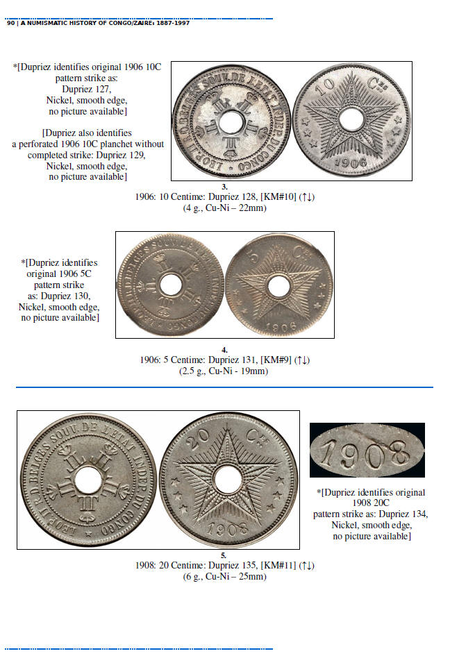 NUMISMATIC HISTORY OF THE CONGO-ZAIRE: 1887-1997, Chapters 5-8, page samples