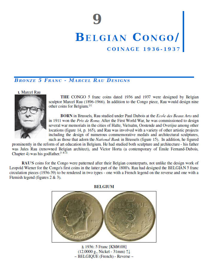 NUMISMATIC HISTORY OF THE CONGO-ZAIRE: 1887-1997, Chapters 9-12, page samples